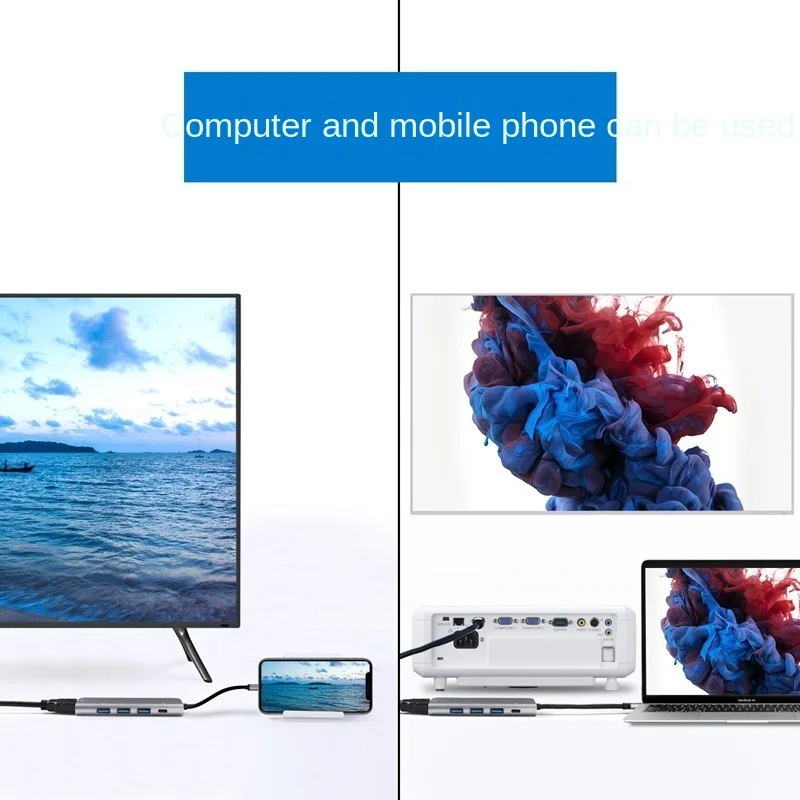 Concentrador USB 3,0 7 en 1, adecuado para adaptador de ordenador portátil, PC, carga PD, expansión de 7 puertos, 5/7/9 puertos tipo C, base de expansión, concentrador Usb - imagen 5