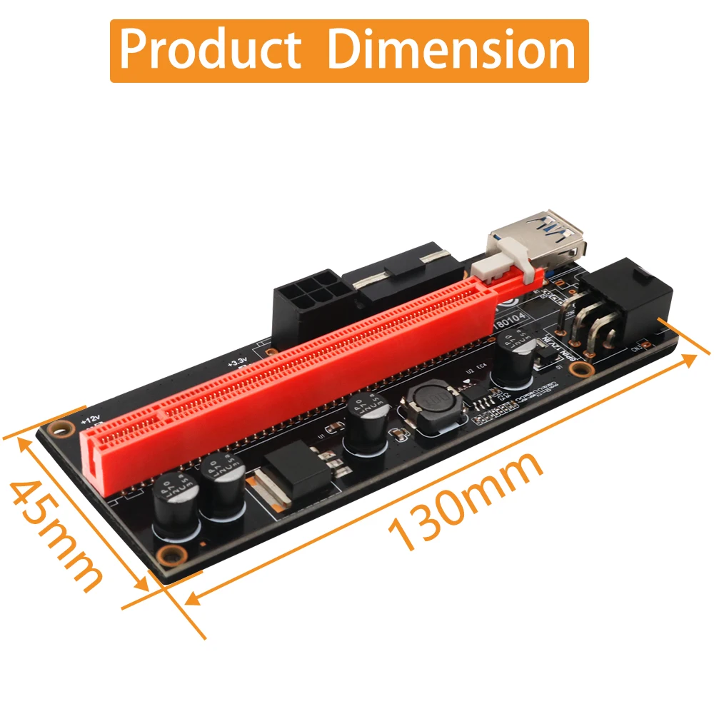 PCI-E-extensor pcie Riser 009 Express, 1X, 4x, 8x, 16x, PCI E, USB Riser 009S, GPU, adaptador Dual de 6 pines, tarjeta SATA de 15 pines para minería BTC, novedad - imagen 5
