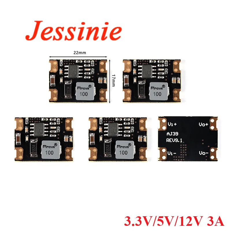 DC-DC-módulo de fuente de alimentación Buck, convertidor de alta potencia, 5,5 V-36V, entrada a 3,3 V, 5V, 12V, salida 3A, 8W, 5 uds.