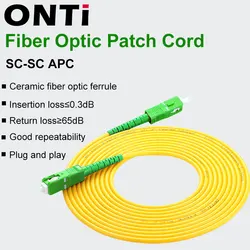 ONTi Cable de Fibra Óptica SC-SC Simplex SC/APC 2,0 mm FTTH