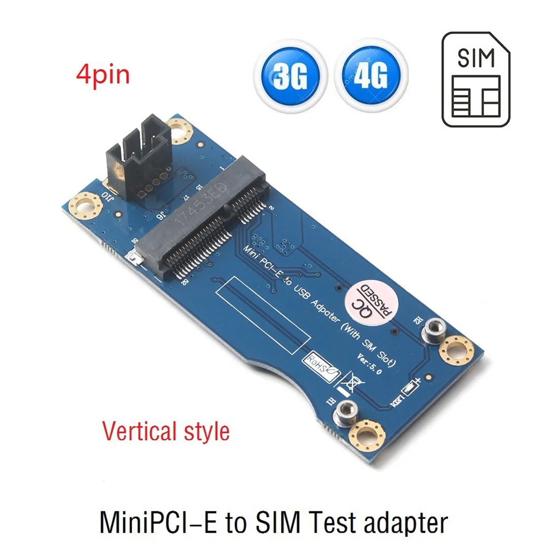 Mini PCI-E a USB con adaptador de tarjeta SIM para tarjeta USIM 3G 4G WWAN/LTE módulo GPS ranura de conector Horizontal para ordenador portátil de escritorio - imagen 3