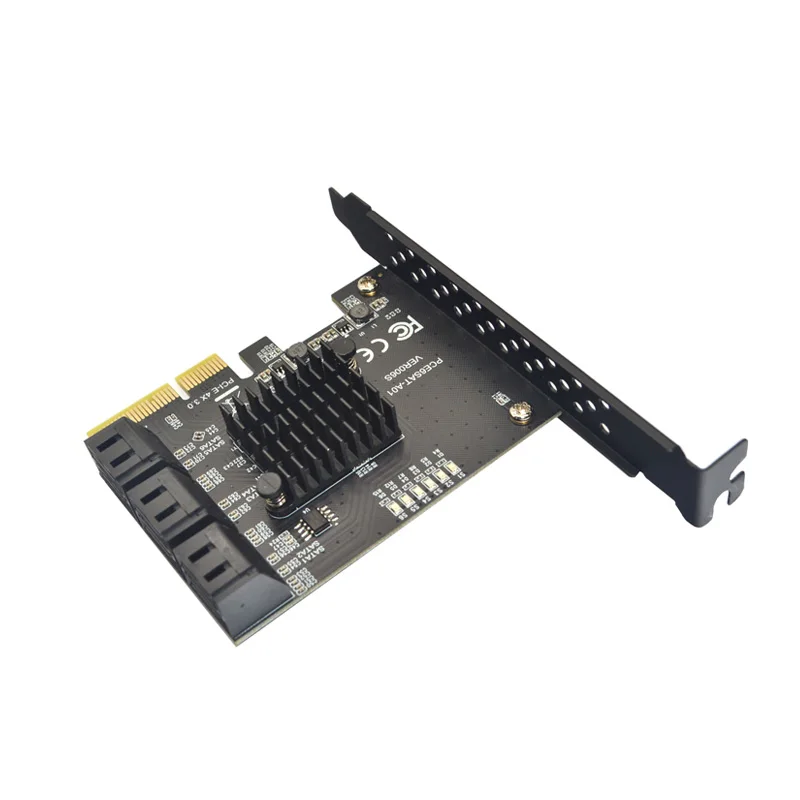 Controlador SATA 3 PCI-E/PCIE SATA de 6 puertos, tarjeta de expansión PCI Express, Chip ASMedia ASM1166 de 6Gbps, multiplicador SATA SATA3 para HDD SSD - imagen 2