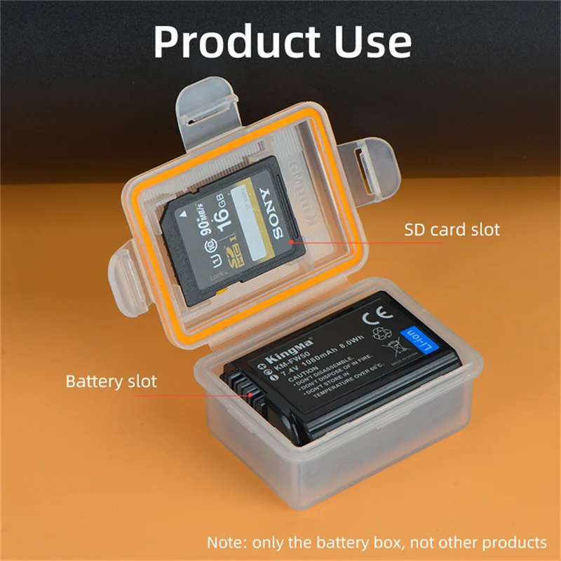 KingMa-caja de plástico para batería, caja de almacenamiento para Sony A7, A7II, A7S, A7R, A7RII, A3000, A5000, A5100, 6 piezas, NP-FW50, NPFW50 - imagen 3
