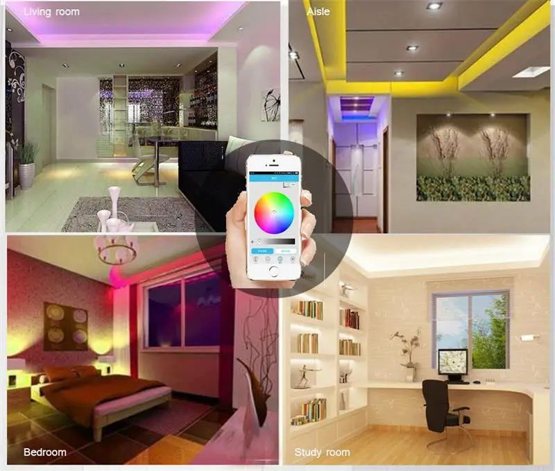 Tira de luces Led RGB RGBW de 20M, 25M, 30M, 40M, 5050, 60LED/M, control remoto de 4 zonas Mi Light RGB RGBW + alimentación Led de 12V - imagen 5