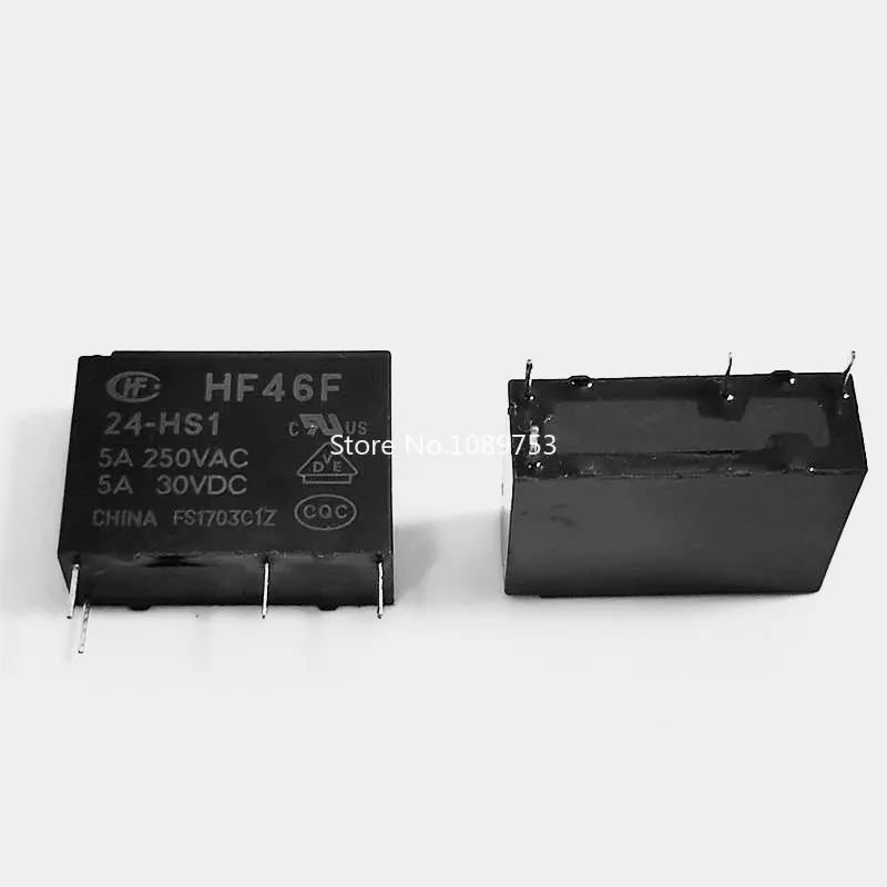 5 uds HF46F relés 5A 4 pines HF46F-5-HS1 HF46F-12-HS1 HF46F-24-HS1 relé de potencia normalmente abierto 5 12 24 VDC 5A 250VAC - imagen 5
