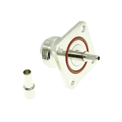 Conector N Hembra RF Coaxial Montaje 4 Orificios Compatible RG174 RG316