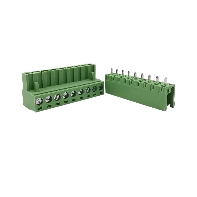 5/10 pares 2EDG 5,08mm paso 2/3/4/5/6/7/8/9/10/12Pin bloque de terminales de tornillo PCB verde conector de cable enchufe aguja recta - imagen 4