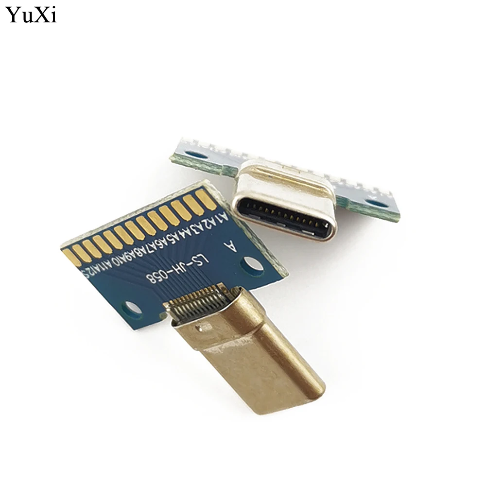 YuXi 1pcs USB 3.1 Type C Connector 24+2P female / Male Plug Receptacle Adapter to Solder Wire & Cable 24P+2P PCB Board - imagen 4