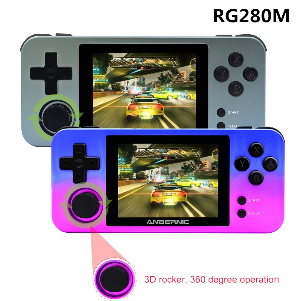 Consola de juegos portátil RG280M, pantalla de 3,5 pulgadas, carcasa de Metal, sistema de código abierto, retro, ps1, arcade, 3D