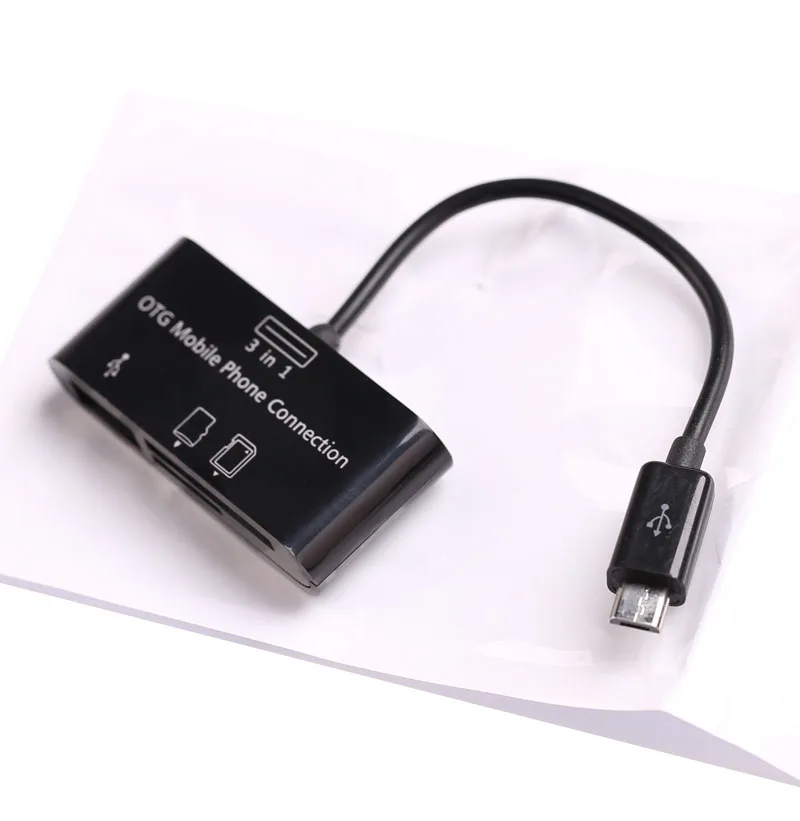 3in1 OTG HUB USB SD TF lector de tarjeta para Samsung Galaxy S7 S6 borde S5 S3 S3 Nota 5 4 3 2 y otros micro usb OTG teléfono Android - imagen 5
