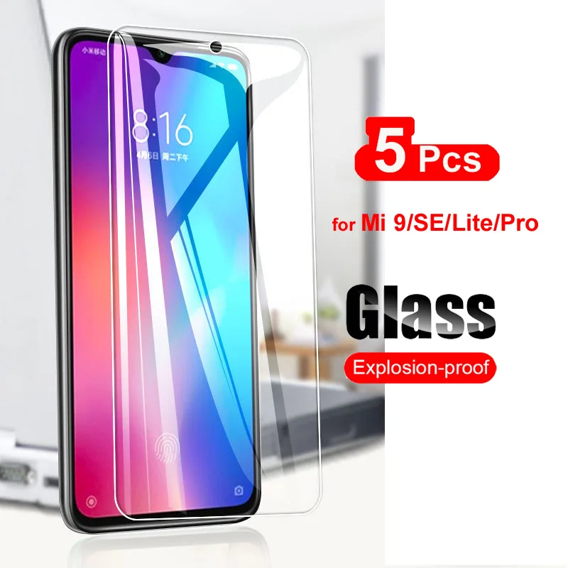 Protector de pantalla de vidrio templado para móvil, película protectora ultrafina para teléfono Xiaomi Mi 9 SE Mi9 Lite 9T Pro, 10H transparente, 5 unidades