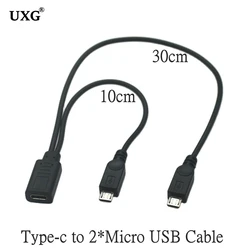 Cable divisor USB-C y Micro USB a Mini USB Tipo B – Carga
