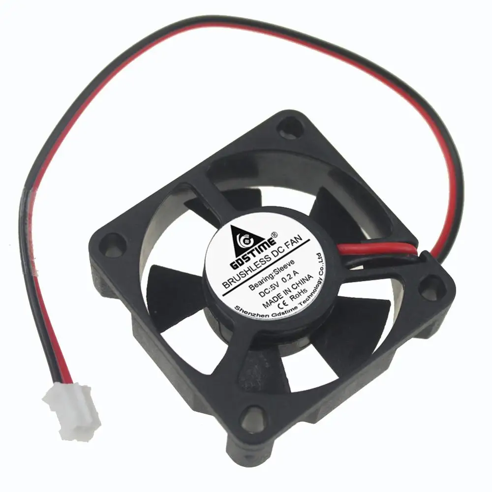 Gdstime-Motor silencioso sin escobillas para refrigeración, miniventilador axial de 5 V, 35x35mm, 2,0, 35mm x 10mm, 5 voltios, 2 pines, 3510, 10 Uds. - imagen 5