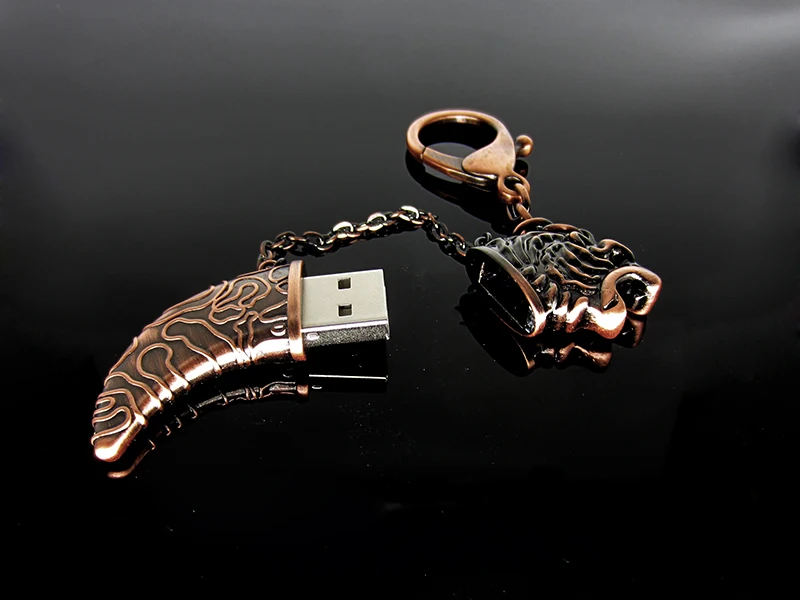 LLavero de Metal con cuchillo de Damasco, unidad Flash Usb de 32gb, 16gb, 8gb, 4gb, Pendrive de 64GB, unidad USB resistente al agua - imagen 3