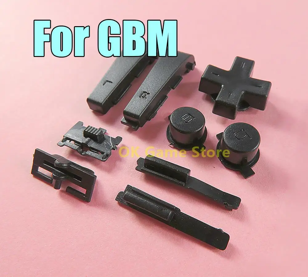 1 Juego de botones completos de repuesto, teclado L R A B d-pad para consola de juegos Nintendo GBM, piezas de botones