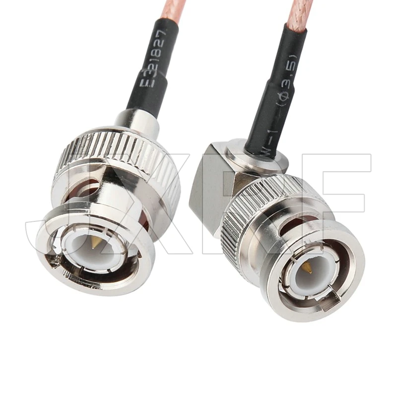 BNC macho hembra a BNC macho ángulo recto HD-SDI Cable RG316 RF Coaxial antena Pigtail Jumper 50 Ohm adaptador de conector BNC - imagen 3