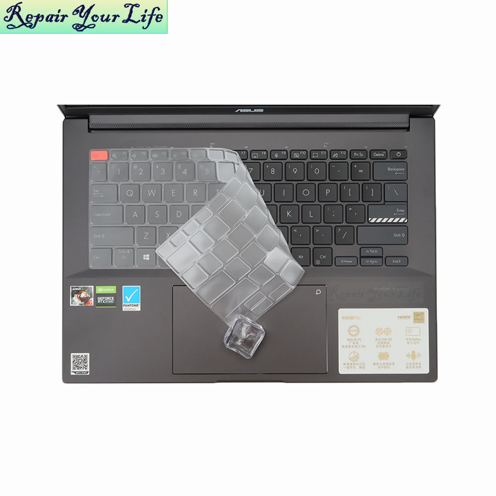 Cubierta para teclado de portátil M7400, TPU transparente para Asus Vivobook Pro 14X M7400Q M7400QE M7400QC, accesorios de cubierta de película protectora contra el polvo - imagen 2