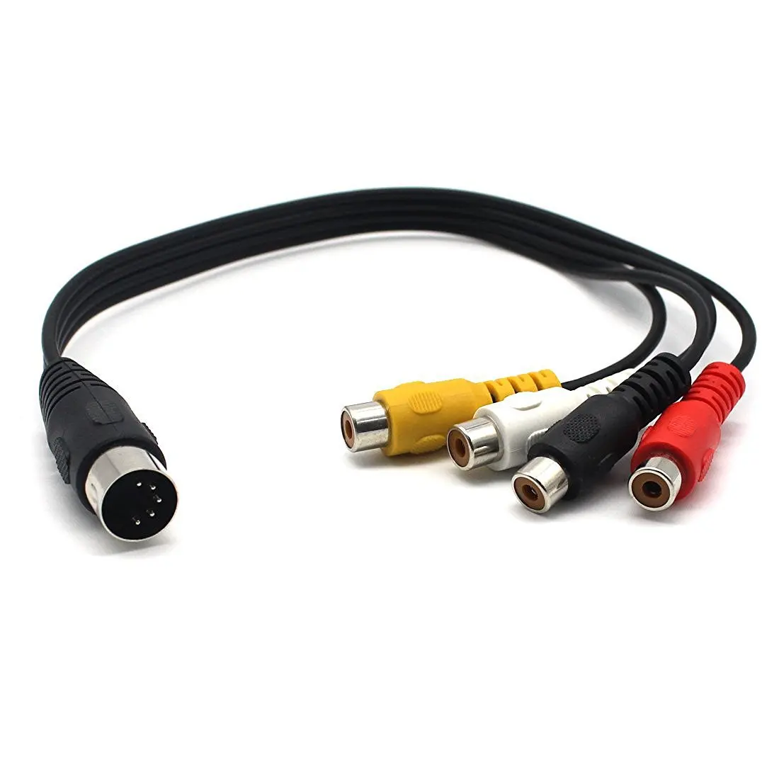 Cable MIDI DIN macho de 5 pines a 4 RCA 2, Cable de Audio con enchufe macho doble RCA para sistemas estéreo Naim Quad, enchufe macho DIN de 5 pines, el más nuevo de 0,5 m - imagen 2