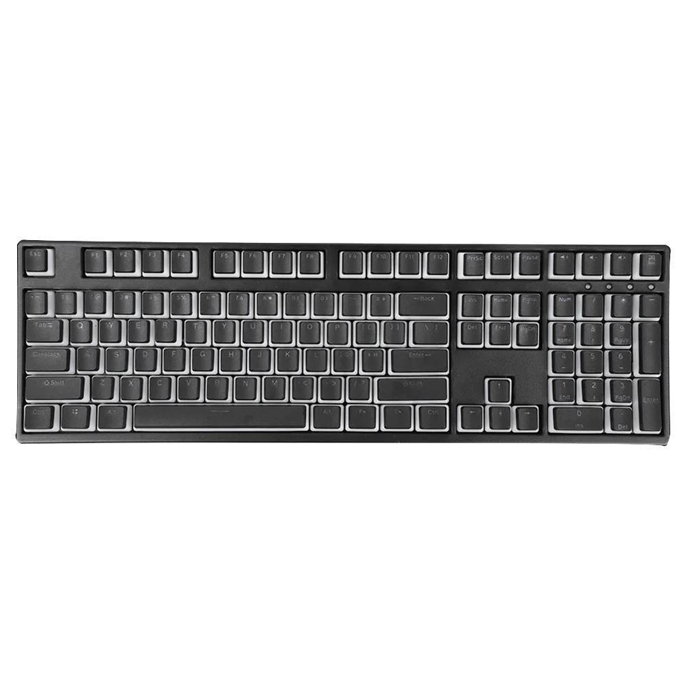 Teclas Pudding para teclado mecánico, negro, PBT, retroiluminación transparente, 108 teclas, juego de PC, Anne Pro 2, GK61, SK61, GK64