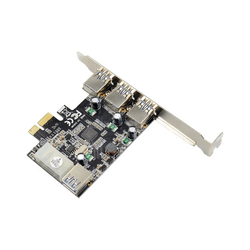 SuperSpeed PCI-E a 3 + 1 4 puertos USB 3,0, tarjeta de expansión USB 3,0, tarjeta PCIE, VL805 Chipset, 3 puertos usb3.0, fuente de alimentación interna de 4 pines - imagen 3