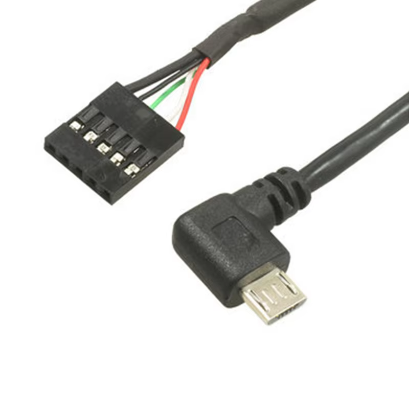 Conector Micro USB macho hembra ángulo recto DuPont - imagen 2