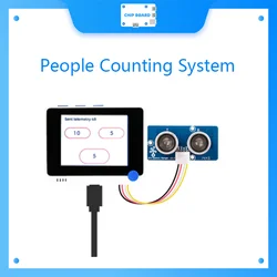 Sistema conteo de personas con sensor ultrasónico Wio terminal