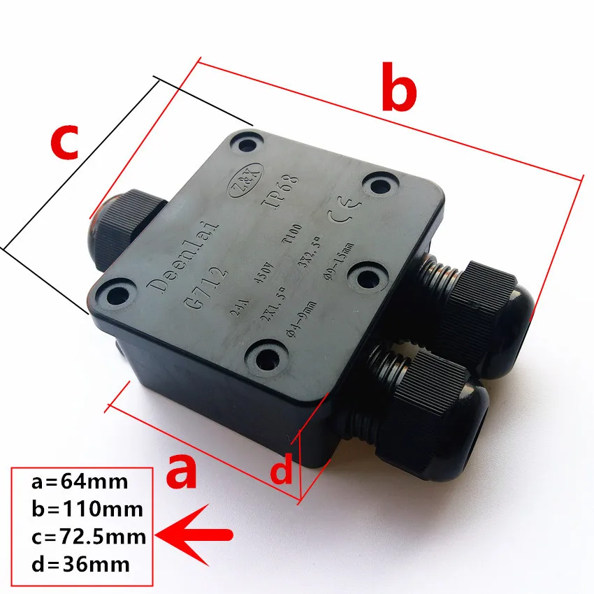 Terminal de caja de conexiones impermeable de 4-15mm, conectores de construcción de protección de Cable subterráneo de 3 puertos IP68 para luz de inundación de césped de calle - imagen 3