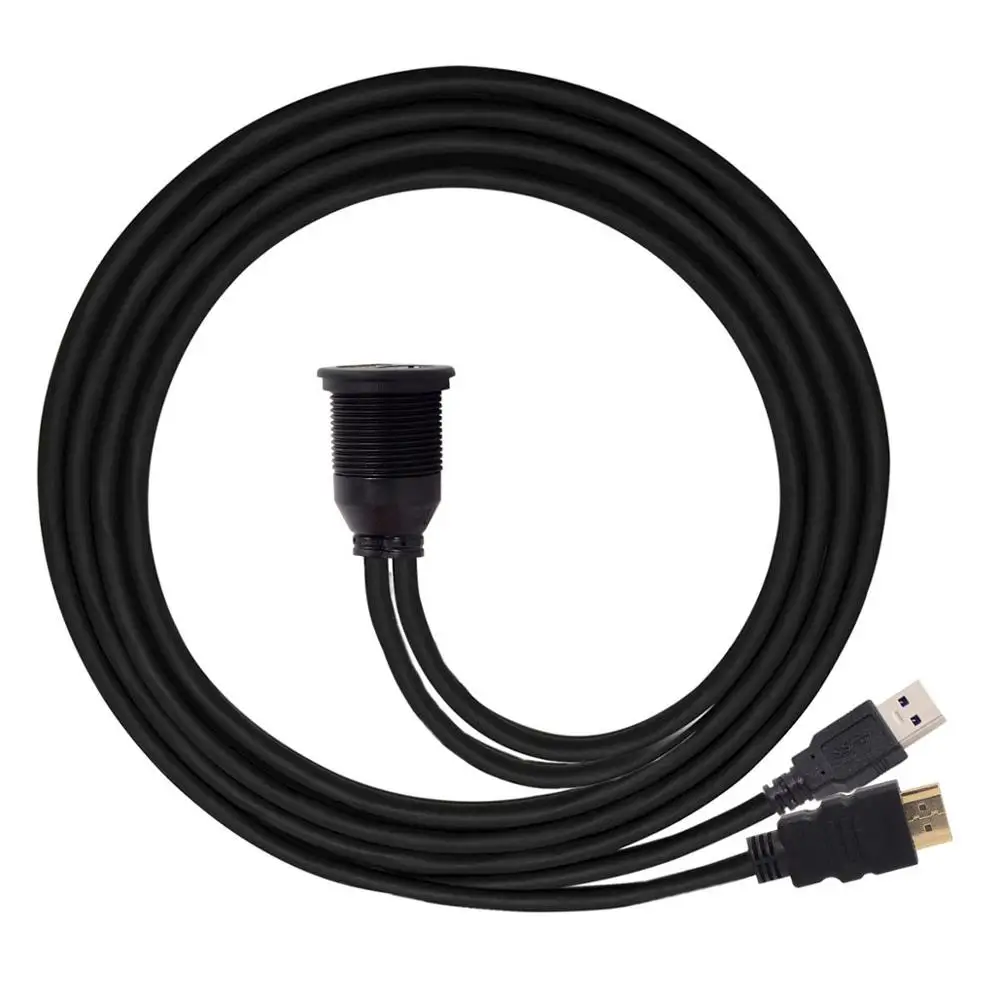Panel USB HDMI Coche Moto – Empotrado Impermeable - imagen 4