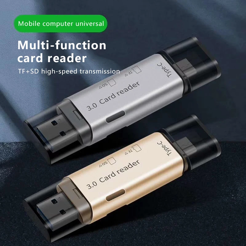 UTHAI-lector de tarjetas SF188, USB 3,0, tipo c, sd/tf, doble cabezal, multifunción, dos en uno - imagen 3