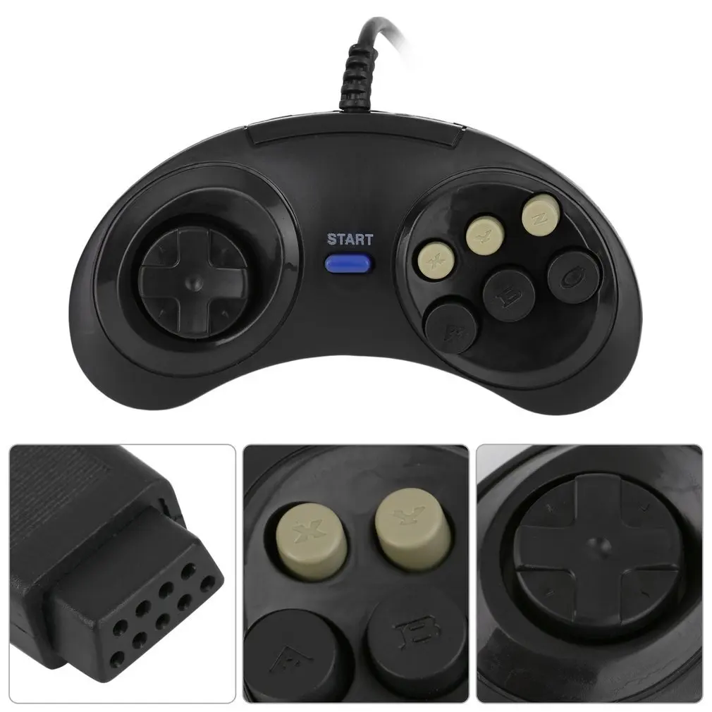 Para controlador de juego SEGA Genesis Megadrive para controlador de mango de 16 bits Gamepad de 6 botones para accesorios de juego SEGA MD - imagen 2