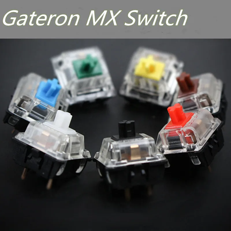 Gateron interruptores de eje mecánico para teclado mecánico, Negro, Rojo, marrón, azul, verde claro, amarillo, 3 pines, compatible con GK61 GH60 - imagen 3