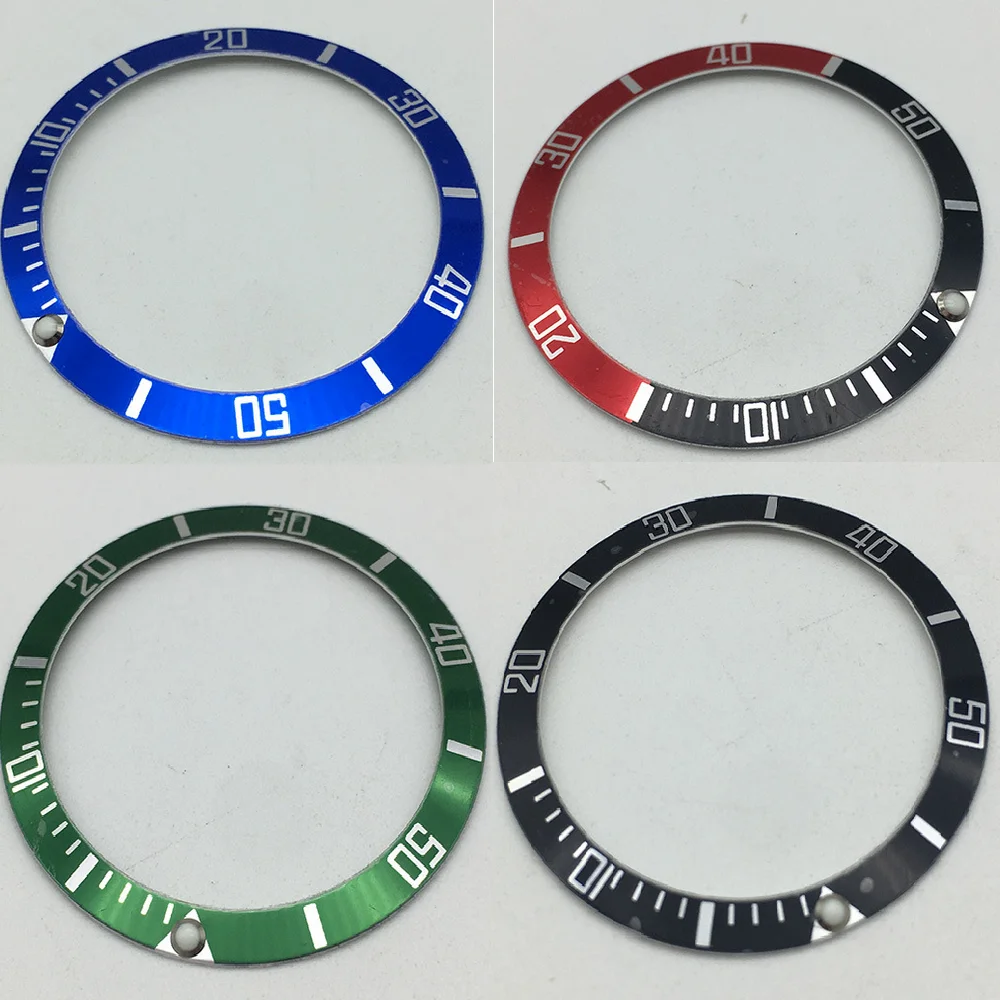 Inserto de bisel de reloj de repuesto de aleación de aluminio, 4 colores opcionales, 37,5mm de diámetro, para Submariner Seiko Diver SKX007/009/011 Series