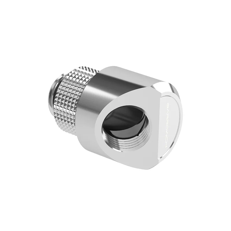 BARROWCH-accesorios giratorios G1/4 ", 45 grados, 360, conector necesario de construcción de refrigeración por agua para ordenador, negro, plata, FBWT45-MR - imagen 4