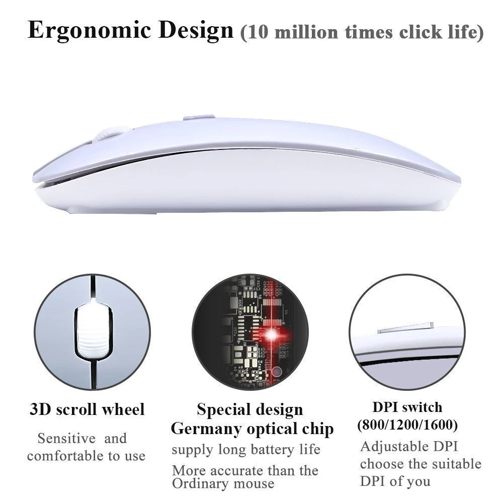 Teclado inalámbrico con diseño ruso, combo de ratón, teclado y ratón inalámbricos portátiles Multimedia 2,4G para Windows, portátil y de escritorio