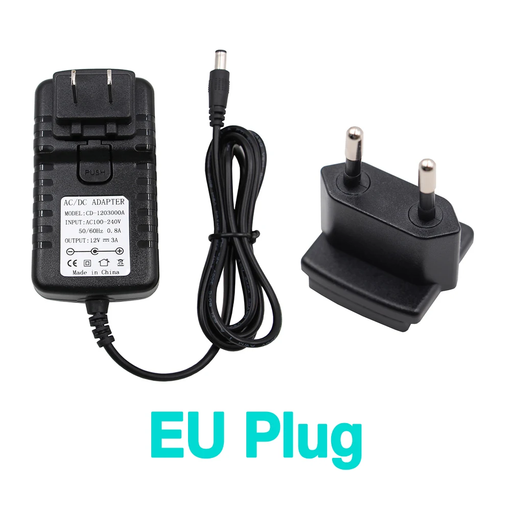 Bitfunx 12V Power Supply AC 110V 220V to DC 12 Volts 3A Output US EU UK AU Plug Best Quality - imagen 4