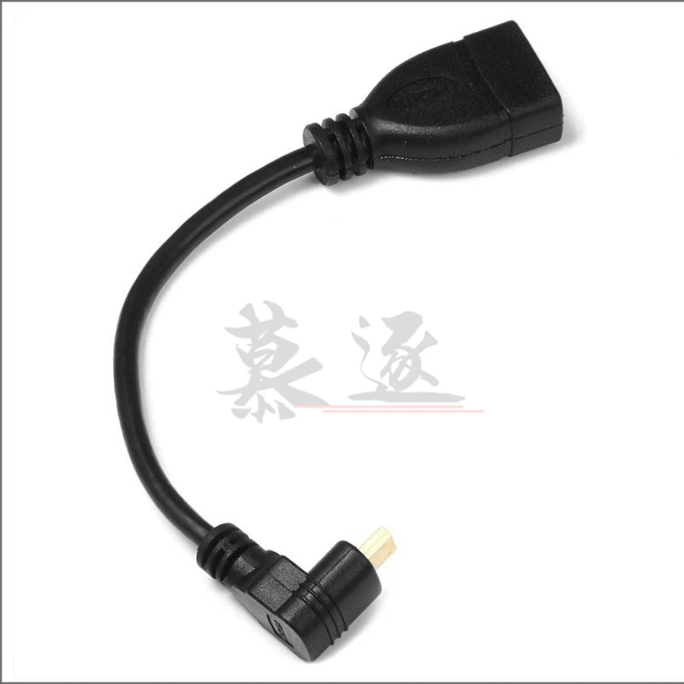 Conector adaptador en ángulo arriba abajo derecho izquierdo Micro HDMI compatible con HDMI macho a hembra de 10cm para ángulo de cable micro hd HDTV - imagen 4