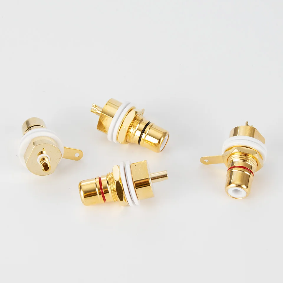 Conector de enchufe HiFi RCA, conector de Audio hembra, chasis para conectores CMC, Conector de cobre plateado - imagen 4