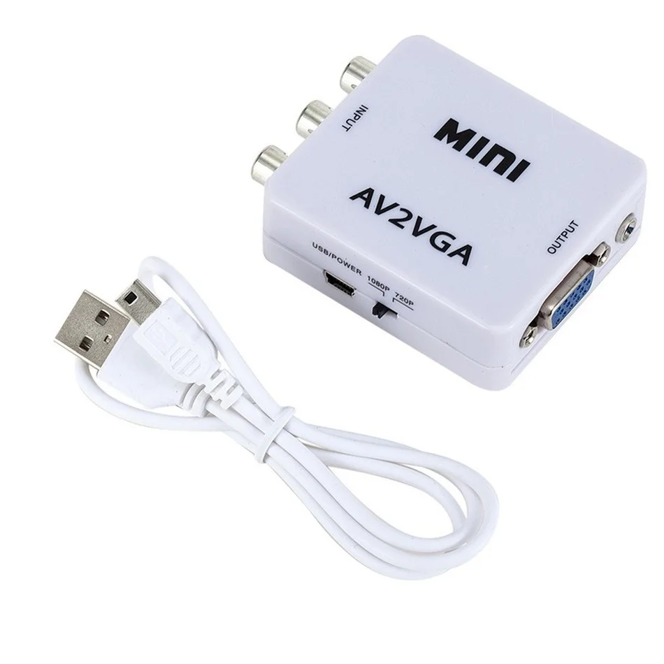 Convertidor AV RCA a VGA con Audio 3,5mm para PC - imagen 5