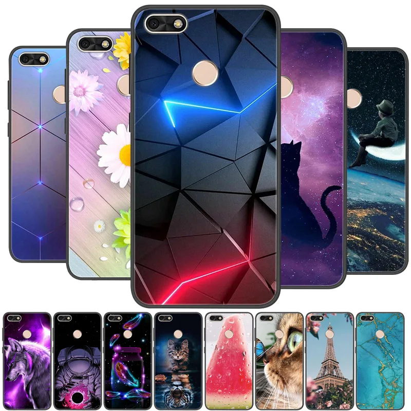 For Huawei P Smart 5.65inch Case TPU Soft Silicone Cute Wolf Back Cover Phone Case For Huawei P Smart 2018 FIG-LX1 PSmart Case