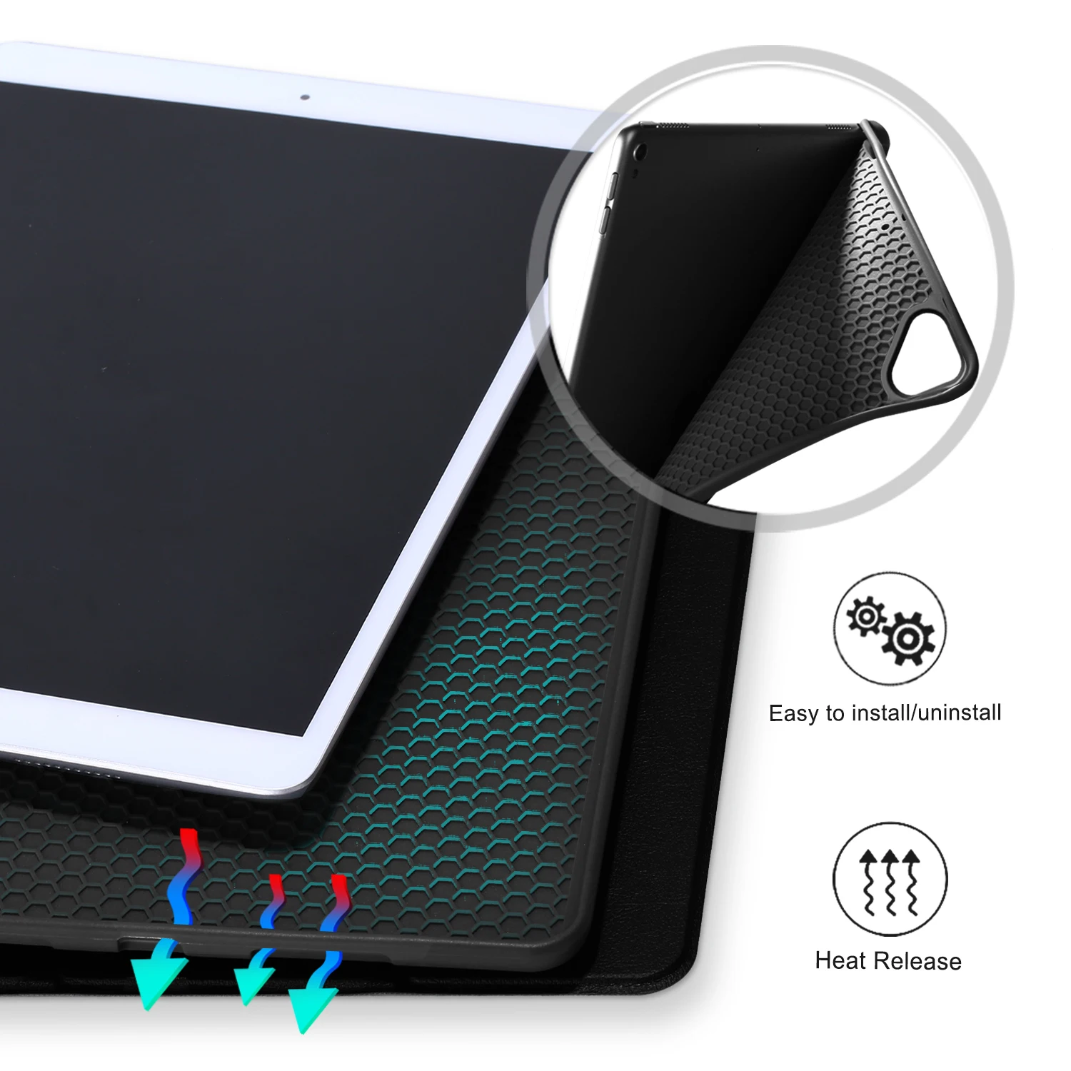 For iPad Pro 10 5 Case with Pencil Holder Magnetic Folding Stand Back Silicone Case For iPad Air 3 Pro 10.5 inch 2019 2017 Cover - imagen 5