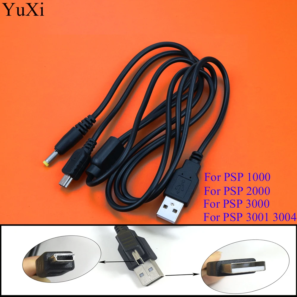 YuXi-Cable cargador de datos USB inteligente 2 en 1, accesorios para videojuegos, cargadores para Sony PSP 1000 / 2000 / 3000 para PSP 3001 3004