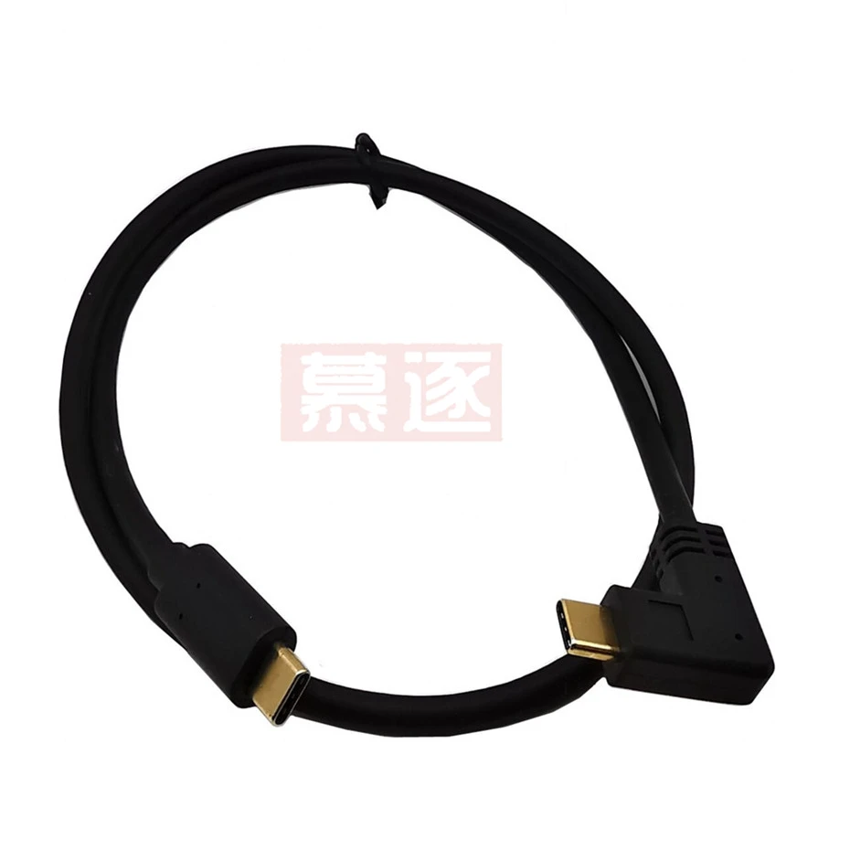 Cable de extensión de datos de 90 grados, Cable extensor de diseño Reversible, USB 0,3 macho a USB-C macho, tipo C, dorado, 0,6 m, 1,8 m, 1 m, 3,1 m - imagen 3