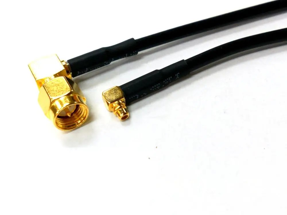 100 piezas SMA macho de ángulo recto a MMCX macho, cable adaptador de conector RF de ángulo recto RG174 - imagen 3