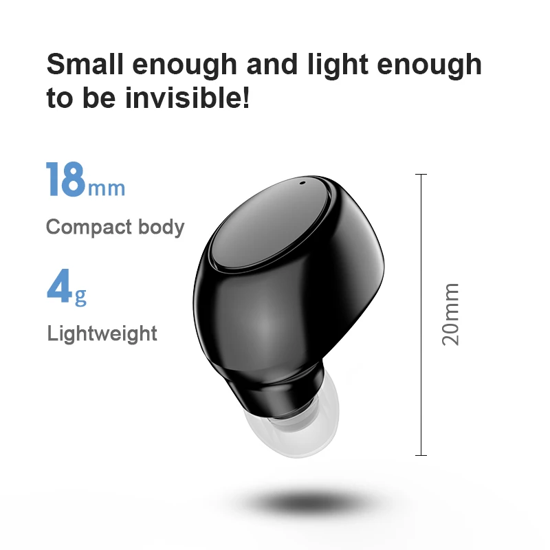 X6 Mini-Auriculares deportivos compatibles con Bluetooth 5,0, cascos inalámbricos con micrófono, manos libres para todos los teléfonos inteligentes - imagen 5