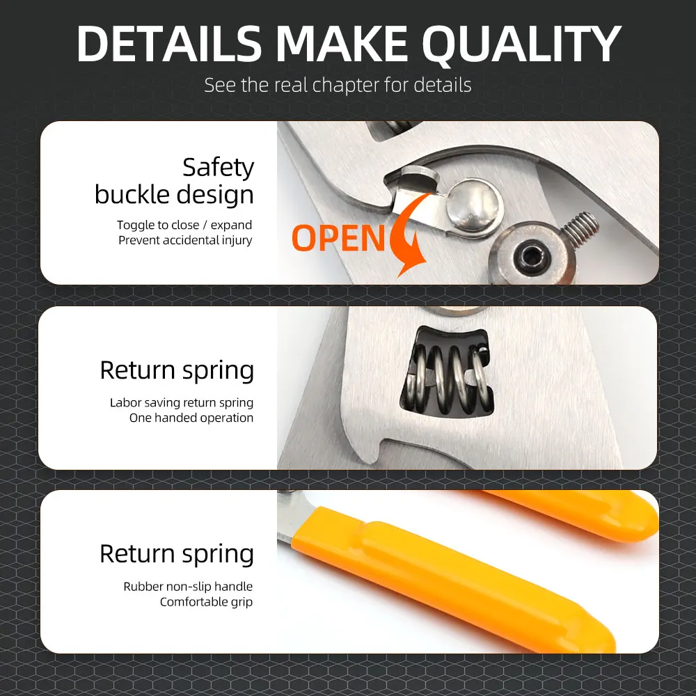 Abrazadera peladora de fibra de acero inoxidable naranja, alicates pelacables de fibra de tres puertos, herramienta peladora de revestimiento de fibra FTTH - imagen 4