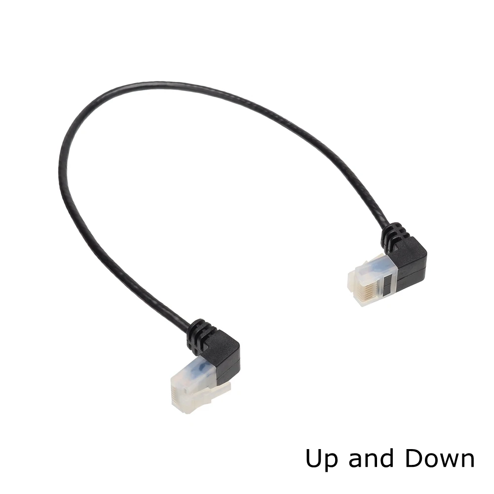 Cable Ethernet ultrafino Cat6 RJ45, Cable de conexión de red UTP de ángulo de 90 grados, derecha, izquierda, arriba y abajo, Cat6a, Lan, corto - imagen 2