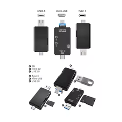 Nuevo lector de tarjetas 6 en 1 USB2.0 Micro USB 2,0 tipo C a SD Micro SD TF adaptador memoria inteligente SD OTG lector de tarjetas para ordenador portátil