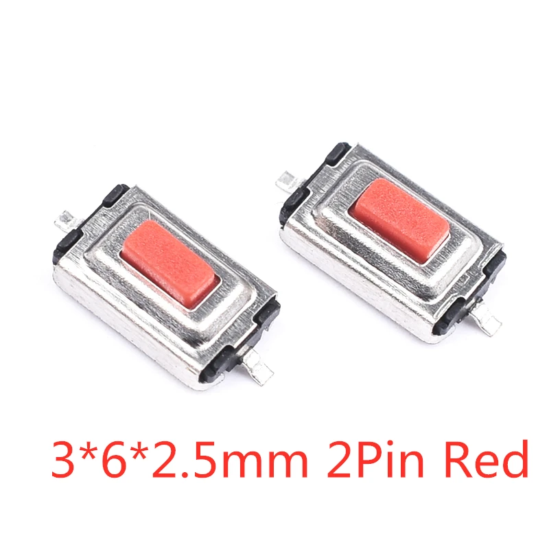 3X6X2.5mm 2Pin Red