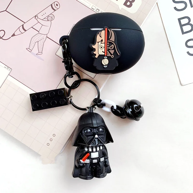 Funda de silicona suave con dibujos animados para auriculares inalámbricos, funda protectora con llavero para Huawei FreeBuds 4i - imagen 3