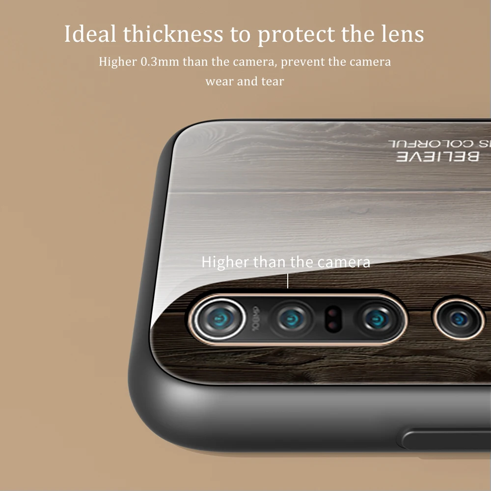 Funda de vidrio templado para Xiaomi Mi Note 10 Pro, carcasa trasera de grano de madera para xiaomi Mi 9T Pro 9se Mi9 Lite A3 cc9 pro A2 - imagen 5